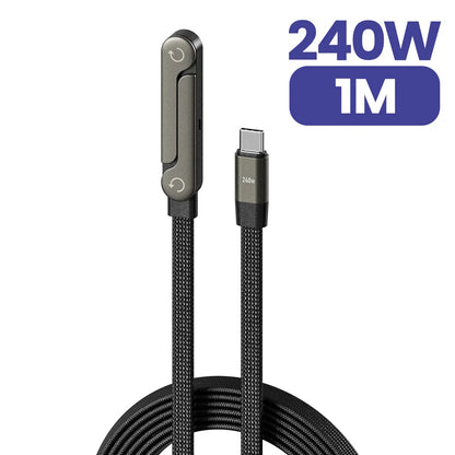 240W 2 in 1 USB C to USB C Fast Charging Foldable Bracket Data Cable Type C Desktop Holder Charging Wire For Iphone17 16 Samsung
