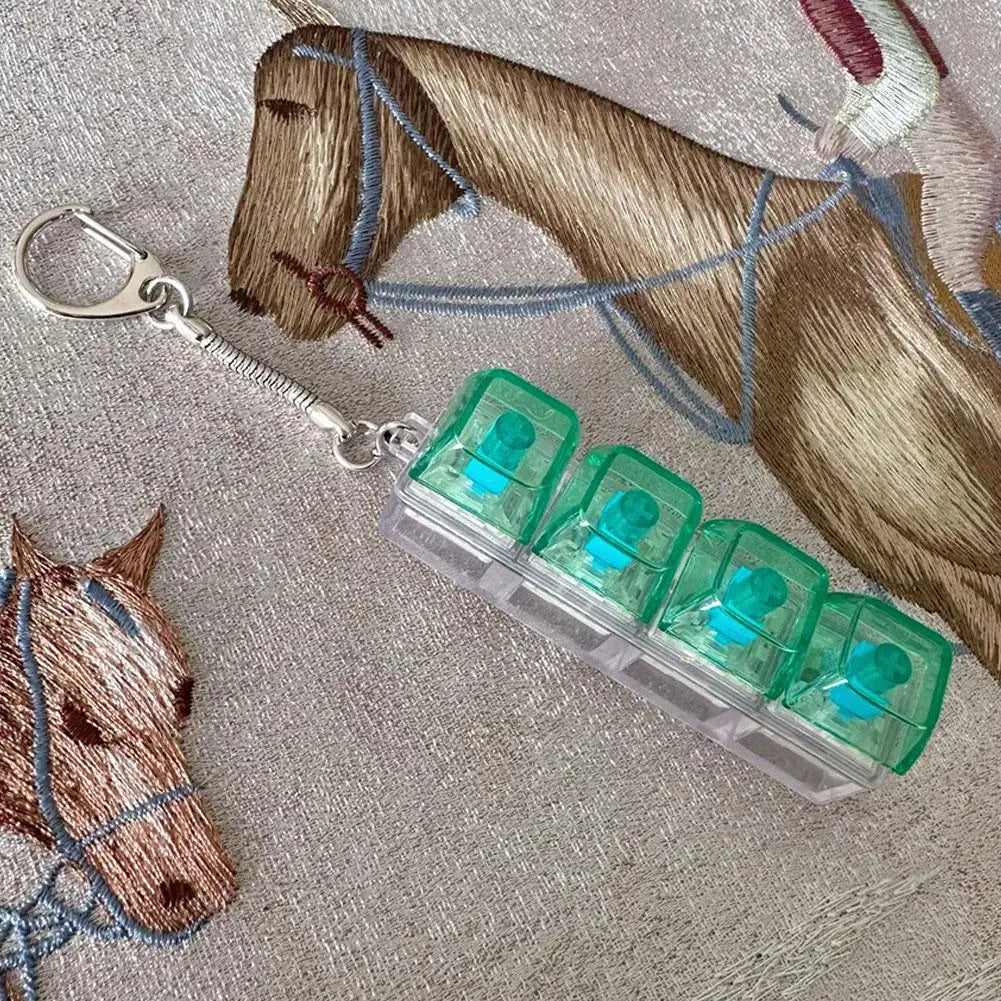 Brelok z 4 Klawiszami Mechanicznymi - Antystresowy Tester Przełączników LED