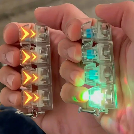 4 Keys Decompression Keyboard Keychains Transparent Luminous Stress Relief for Men Women Keyrings DIY Button Keycap Pendants