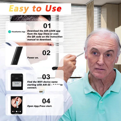 Otoskop USB z Kamerą - Wizualizator do Czyszczenia Uszu z LED